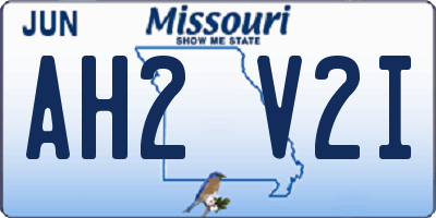 MO license plate AH2V2I