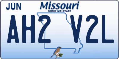 MO license plate AH2V2L