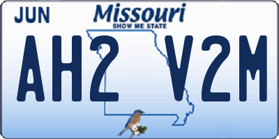 MO license plate AH2V2M