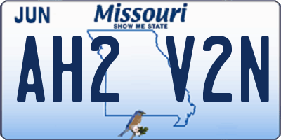 MO license plate AH2V2N