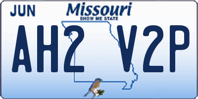 MO license plate AH2V2P