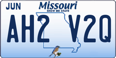 MO license plate AH2V2Q