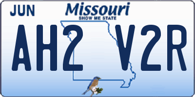 MO license plate AH2V2R