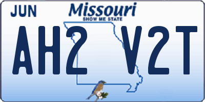 MO license plate AH2V2T