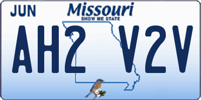 MO license plate AH2V2V