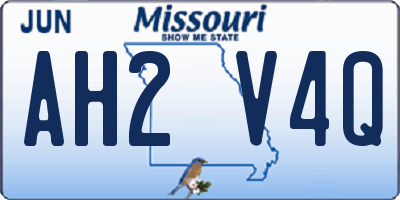 MO license plate AH2V4Q