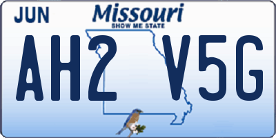 MO license plate AH2V5G