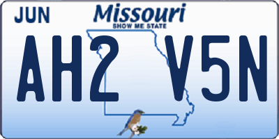 MO license plate AH2V5N