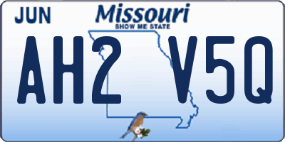MO license plate AH2V5Q