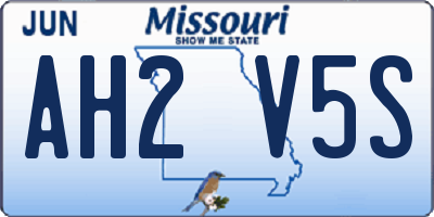 MO license plate AH2V5S