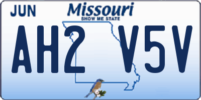 MO license plate AH2V5V