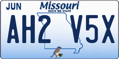 MO license plate AH2V5X