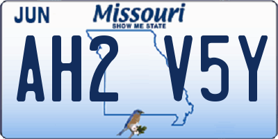 MO license plate AH2V5Y