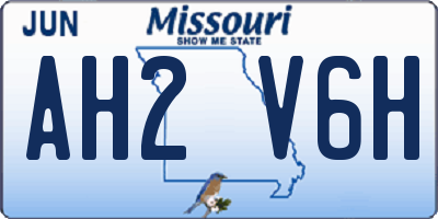 MO license plate AH2V6H