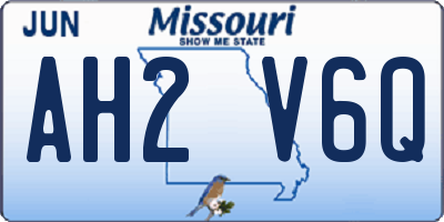 MO license plate AH2V6Q