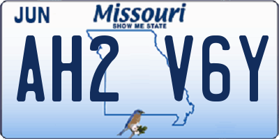 MO license plate AH2V6Y