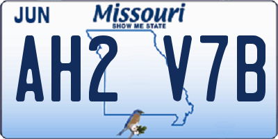 MO license plate AH2V7B