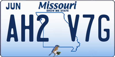 MO license plate AH2V7G