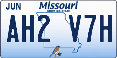 MO license plate AH2V7H