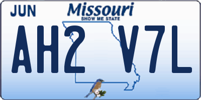 MO license plate AH2V7L