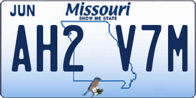 MO license plate AH2V7M