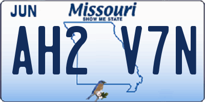 MO license plate AH2V7N