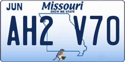 MO license plate AH2V7O