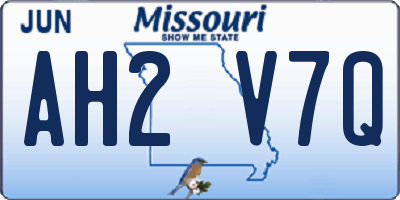 MO license plate AH2V7Q