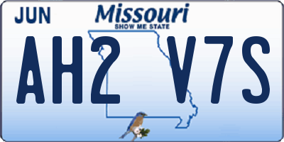 MO license plate AH2V7S