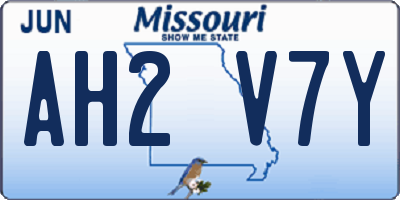 MO license plate AH2V7Y