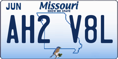 MO license plate AH2V8L