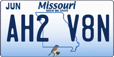 MO license plate AH2V8N