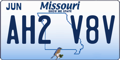 MO license plate AH2V8V