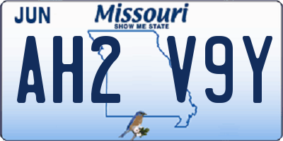 MO license plate AH2V9Y
