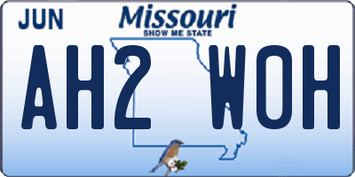 MO license plate AH2W0H