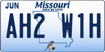 MO license plate AH2W1H