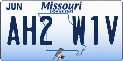 MO license plate AH2W1V