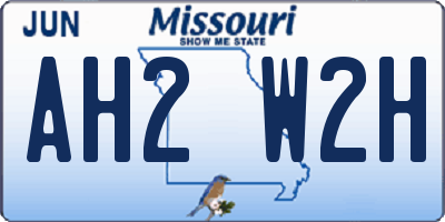 MO license plate AH2W2H
