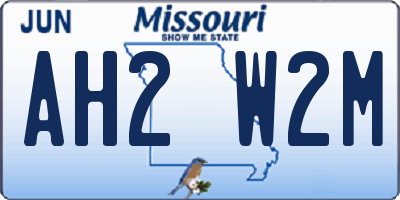 MO license plate AH2W2M