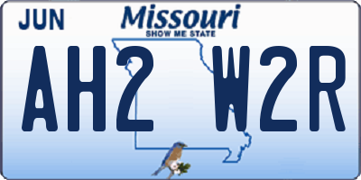 MO license plate AH2W2R