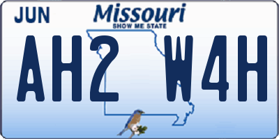 MO license plate AH2W4H