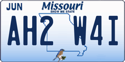 MO license plate AH2W4I