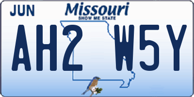 MO license plate AH2W5Y