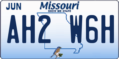 MO license plate AH2W6H