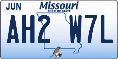 MO license plate AH2W7L