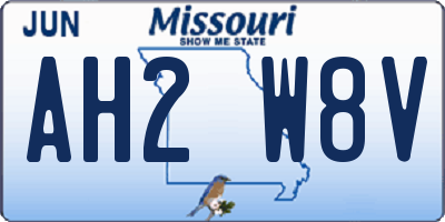 MO license plate AH2W8V