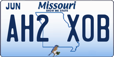 MO license plate AH2X0B