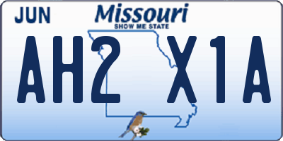 MO license plate AH2X1A