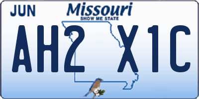 MO license plate AH2X1C