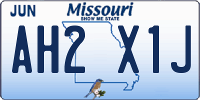 MO license plate AH2X1J
